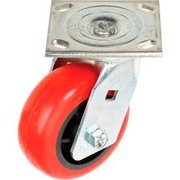 Casters Wheels & Industrial Handling Faultless Swivel Plate Caster 1498-5 5" Polyurethane Wheel 1498-5